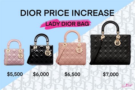 lady dior usa price|christian Dior bag price list.